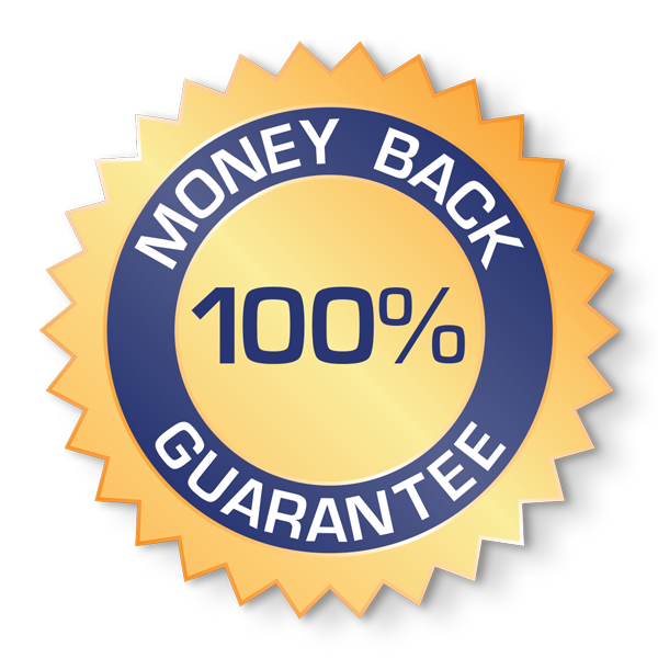 100% money back guarantee seal